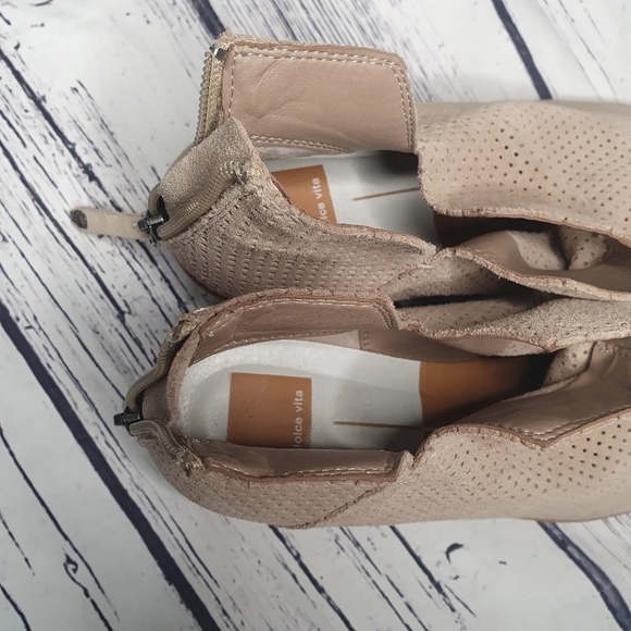 Dolce Vita Kaley Leather Taupe Suede Bootie Taupe Size 9.5 - Picture 6 of 8